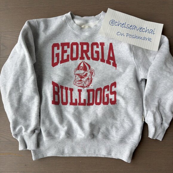 Vintage 90s University of Georgia Bulldogs Sweatshirt, NCAA Georgia Bulldogs Tee - Picture 1 of 2